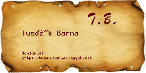 Tusák Barna névjegykártya